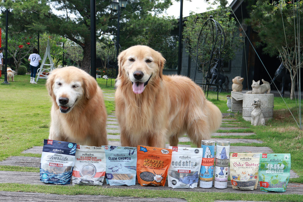 Polkadog搖擺船長美國手工寵物零食｜嚴選美國波士頓漁人碼頭、農場在地食材、手工製作、哈達克鱈魚皮、手工捲鱈魚皮、香蕉花生蛋糕趣