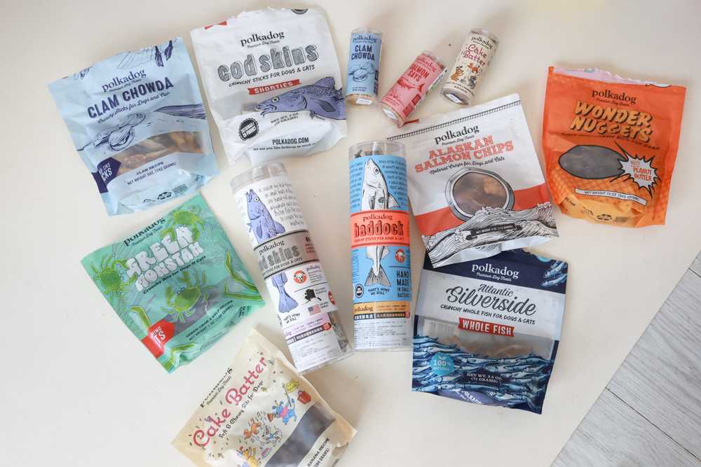 Polkadog搖擺船長美國手工寵物零食｜嚴選美國波士頓漁人碼頭、農場在地食材、手工製作、哈達克鱈魚皮、手工捲鱈魚皮、香蕉花生蛋糕趣