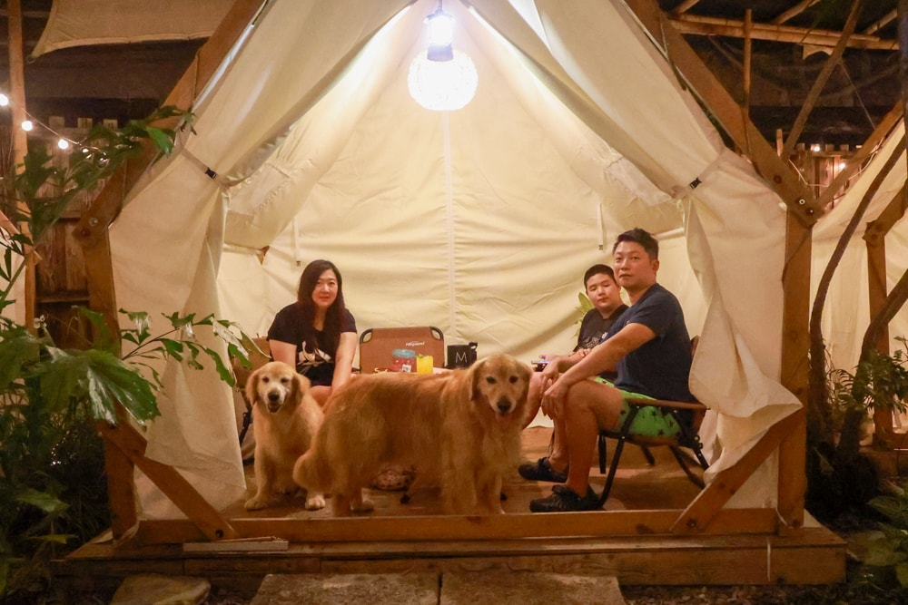 岸山 Anshan純木炭碳烤&生啤酒 Local BBQ & Beer。南投魚池日月潭美食、寵物友善餐廳、露營野餐風BBQ燒烤