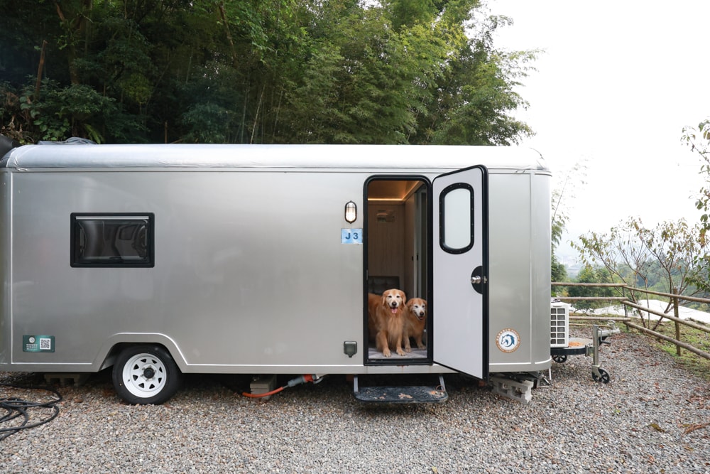 南投溪頭溪部好呆庄野宿體驗庄園｜寵物友善露營車＆馬車帳篷住宿開箱，一泊二食、野溪抓蝦超好玩！
