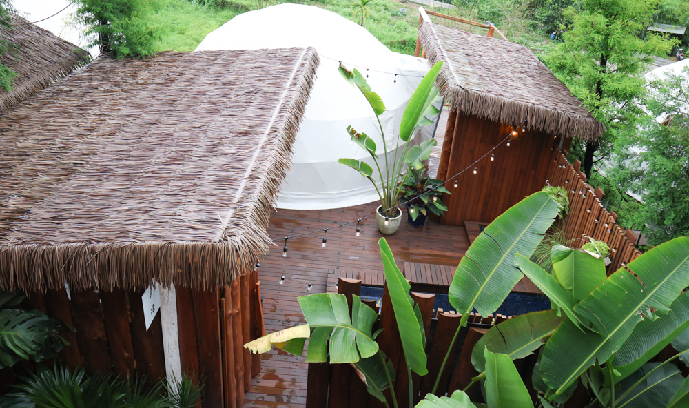 南投寵物友善住宿｜心沐灣 Sun Moon Bay Villa。日月潭最新豪華露營推薦，寵物友善住宿、私人泳池、星空帳篷、Villa渡假一次滿足