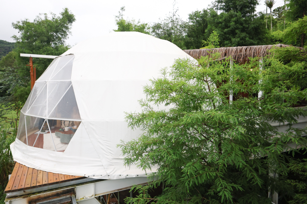 南投寵物友善住宿｜心沐灣 Sun Moon Bay Villa。日月潭最新豪華露營推薦，寵物友善住宿、私人泳池、星空帳篷、Villa渡假一次滿足